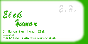 elek humor business card